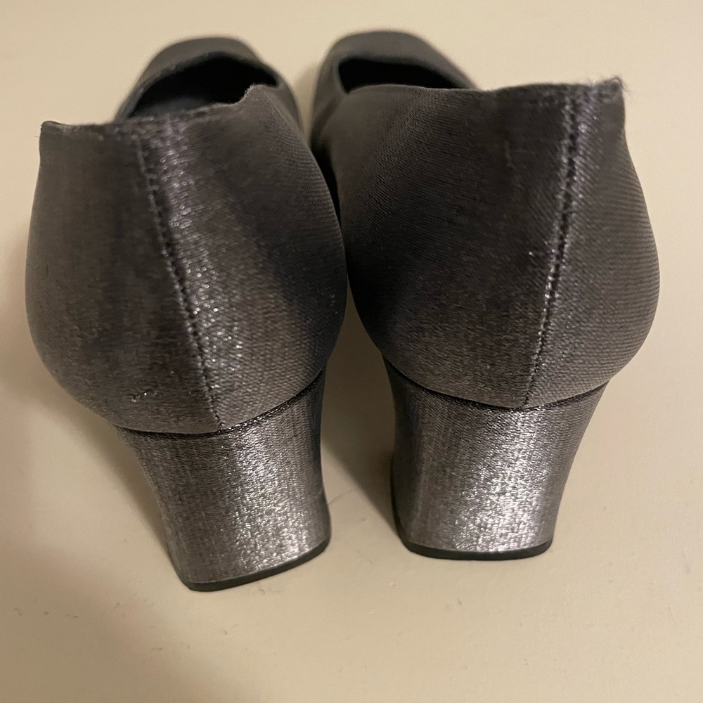 Vintage Stuart Weitzman Gunmetal Shimmer Pumps/Heels Size 7 Made In Spain - Picture 4 of 6